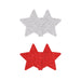 Pretty Pasties Glitter Stars Red/silver 2 Pair - SexToy.com