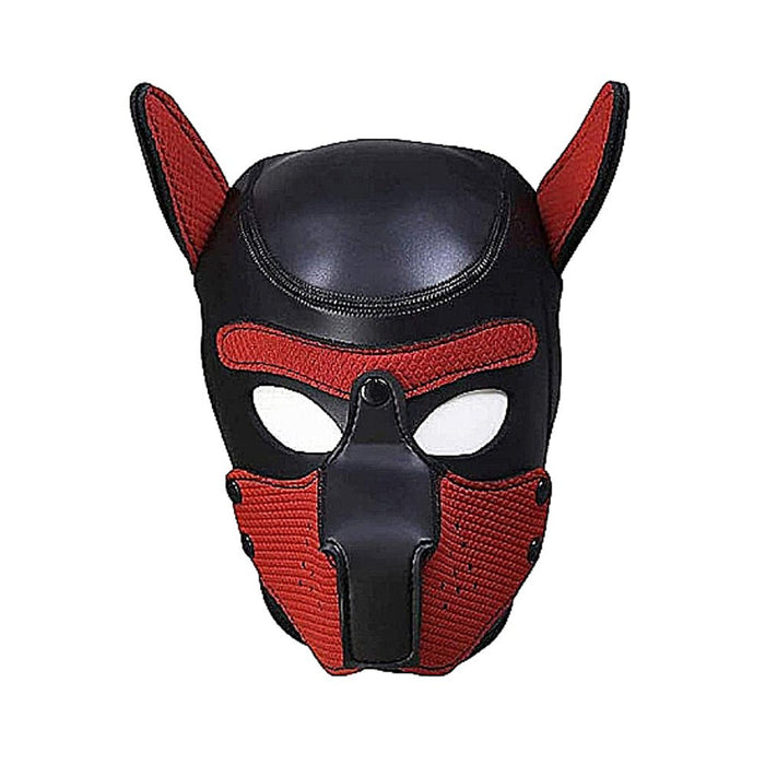 Puppy Play Neoprene Puppy Hood Red/black - SexToy.com