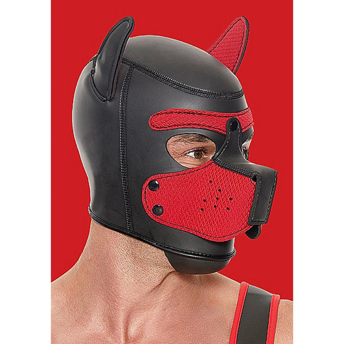 Puppy Play Neoprene Puppy Hood Red/black - SexToy.com