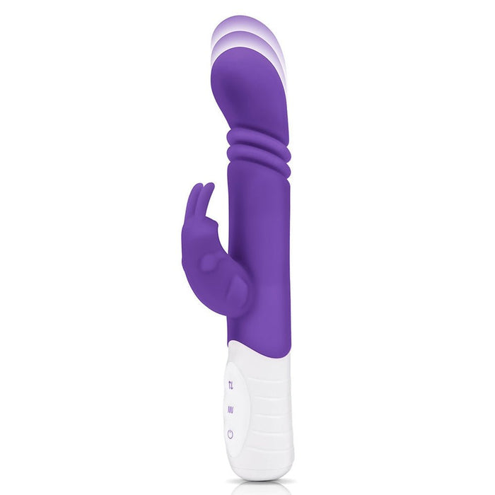 Rabbit Essentials Thrusting Slim Shaft Rabbit Vibrator Purple - SexToy.com