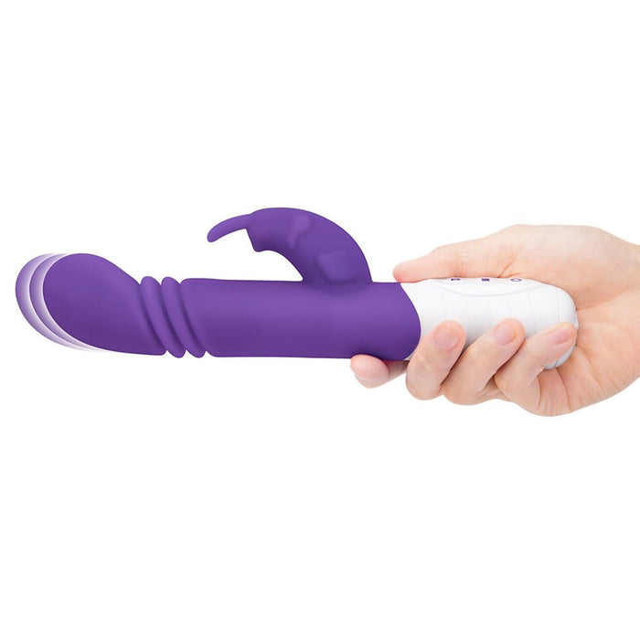 Rabbit Essentials Thrusting Slim Shaft Rabbit Vibrator Purple - SexToy.com