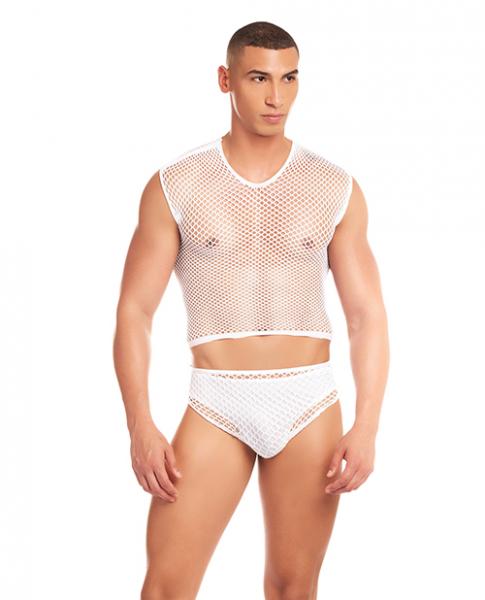 Rainbow Party Net Flex Large Mesh 3 pc Set - White S/M - SexToy.com