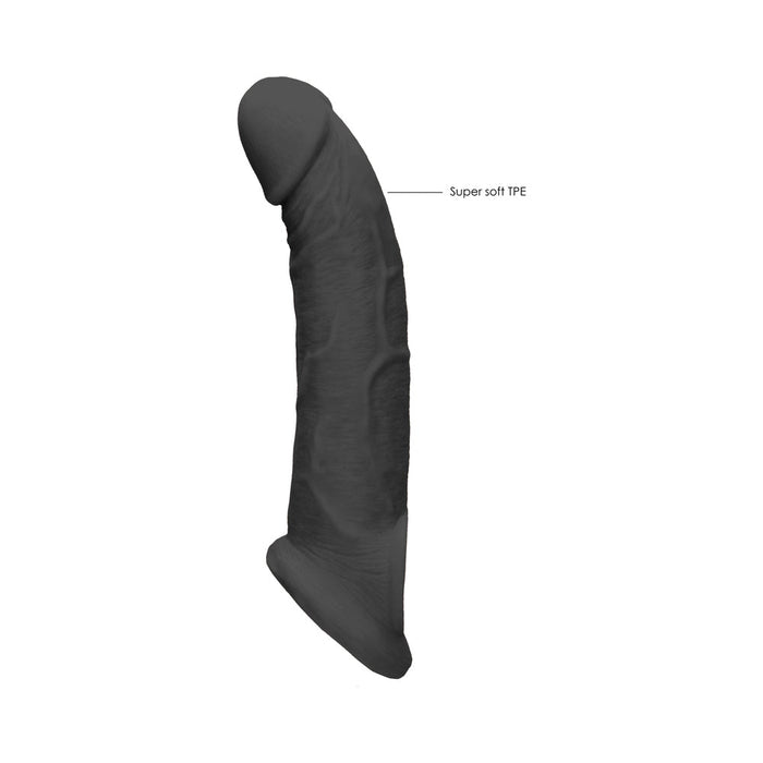 Real Rock Penis Extender With Rings - 9" - 22 Cm - Chocolate - SexToy.com