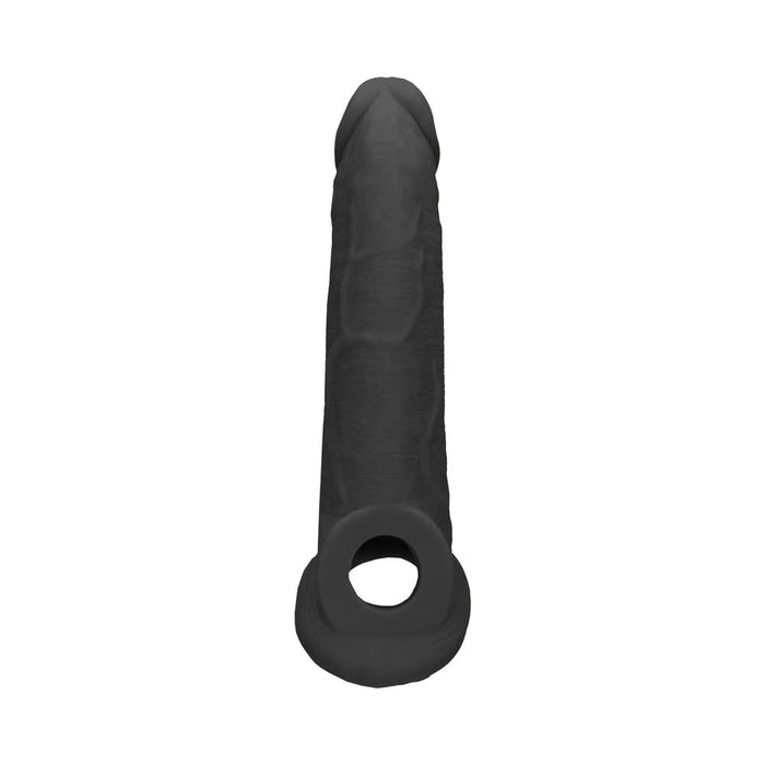 Real Rock Penis Extender With Rings - 9" - 22 Cm - Chocolate - SexToy.com