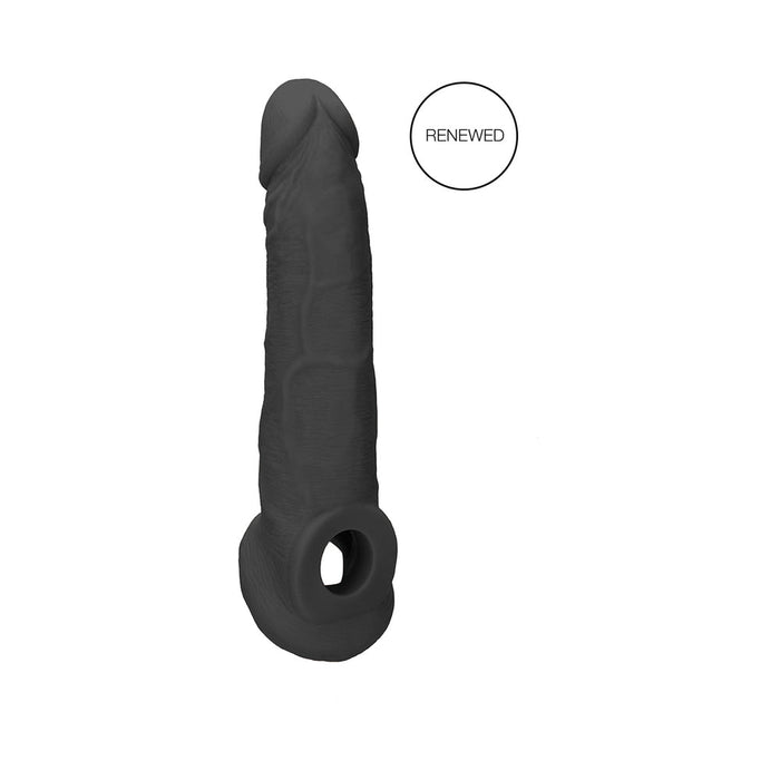 Real Rock Penis Extender With Rings - 9" - 22 Cm - Chocolate - SexToy.com