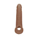 Real Rock Penis Extender With Rings - 9" - 22 Cm - Mocha - SexToy.com