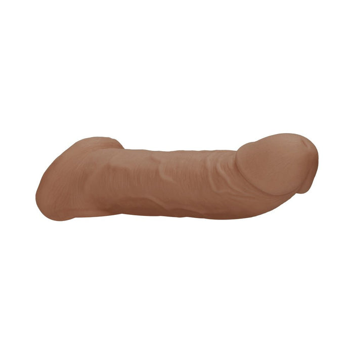 Real Rock Penis Extender With Rings - 9" - 22 Cm - Mocha - SexToy.com