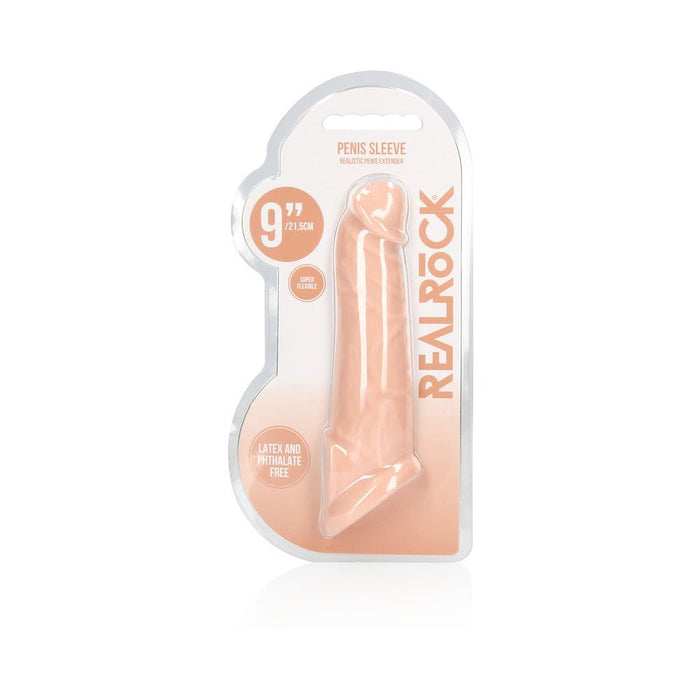 Real Rock Penis Extender With Rings - 9" - 22 Cm - Vanilla - SexToy.com