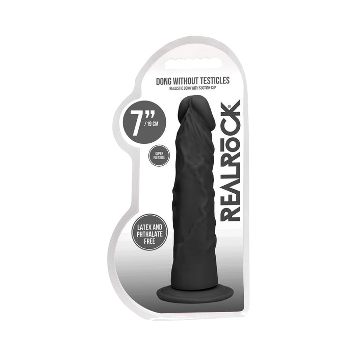 Real Rock Realistic Dildo - 7" - 17 Cm - Chocolate - SexToy.com