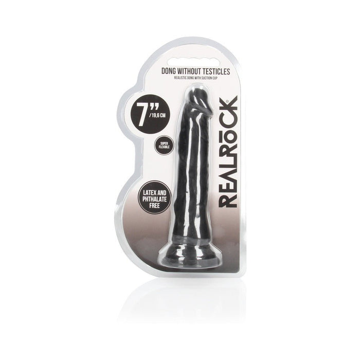 Real Rock Realistic Dildo - 7" - 17 Cm - Chocolate - SexToy.com