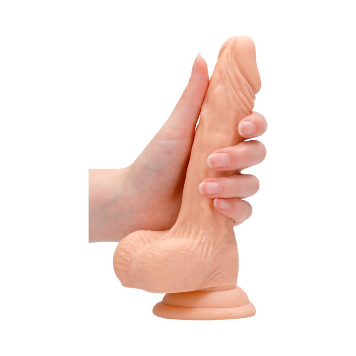 Real Rock Realistic Dildo With Balls - 7" - 17 Cm - Vanilla - SexToy.com