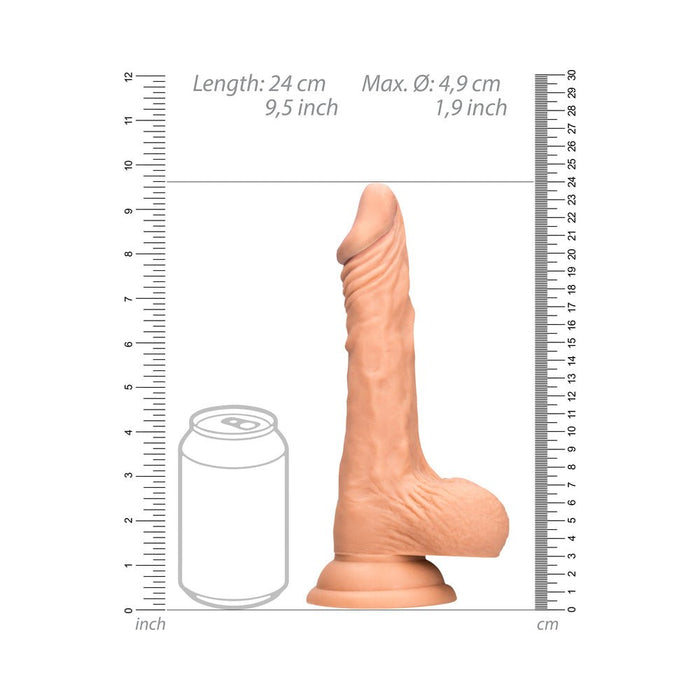 Real Rock Realistic Dildo With Balls - 9" - 23 Cm - Vanilla - SexToy.com