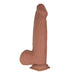 Realcocks Dual Layered Uncut Slider Thick Shaft 9.25 In. Brown - SexToy.com