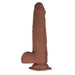 Realcocks Dual Layered Uncut Slider Thin Tip 8.5 In. Brown - SexToy.com