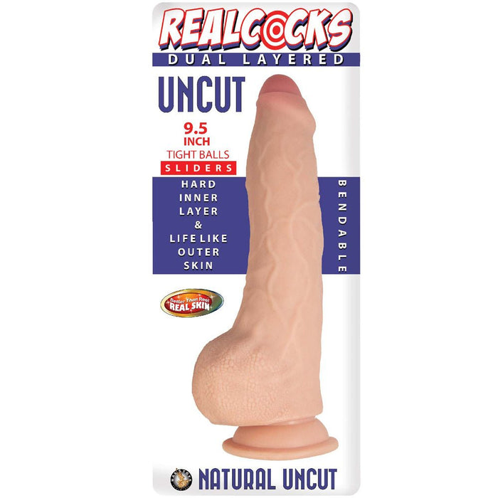 Realcocks Dual Layered Uncut Slider Tight Balls 9.5 In. Light - SexToy.com