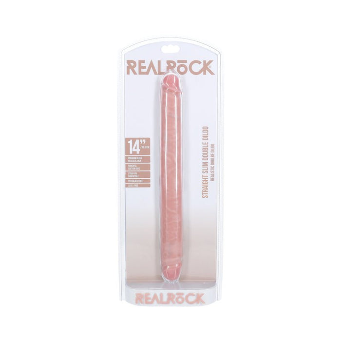 Realrock 14 In. Slim Double - ended Dong Beige - SexToy.com