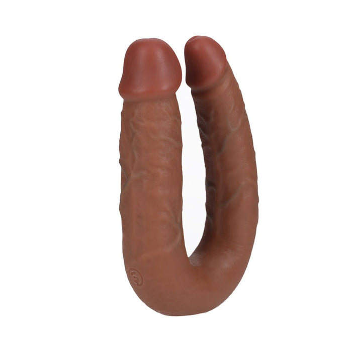 Realrock 5 In. U - shaped Double Dildo Tan - SexToy.com