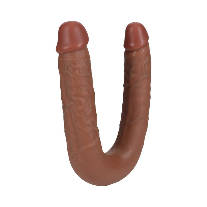 Realrock 9 In. U - shaped Double Dildo Tan - SexToy.com