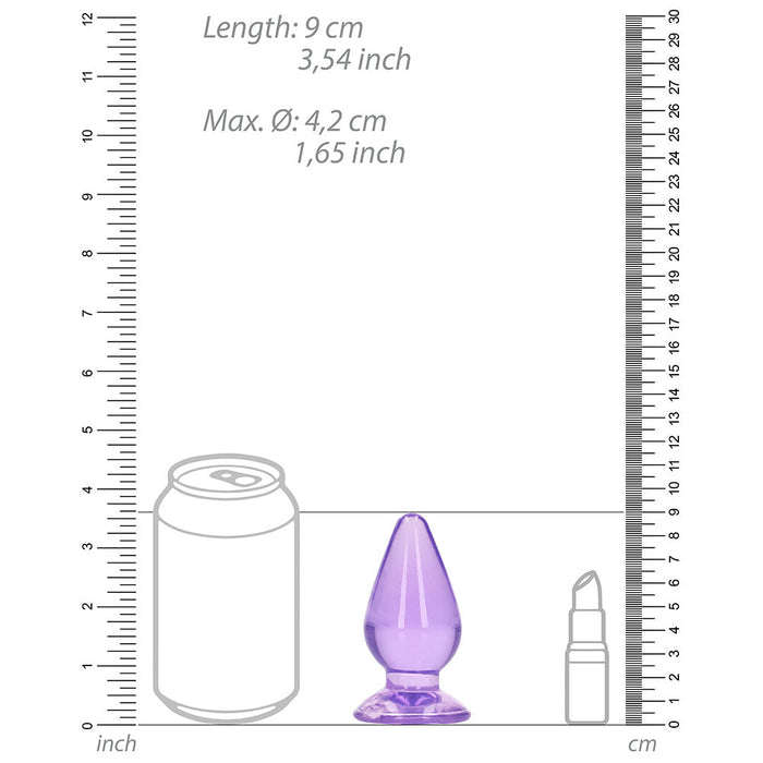 Realrock Crystal Clear 3.5 In. Anal Plug Purple - SexToy.com