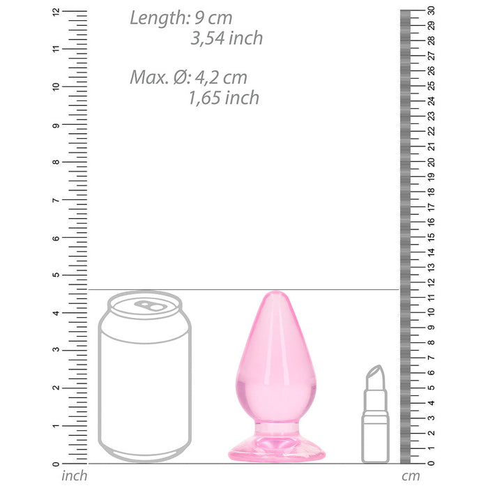 Realrock Crystal Clear 4.5 In. Anal Plug Pink - SexToy.com