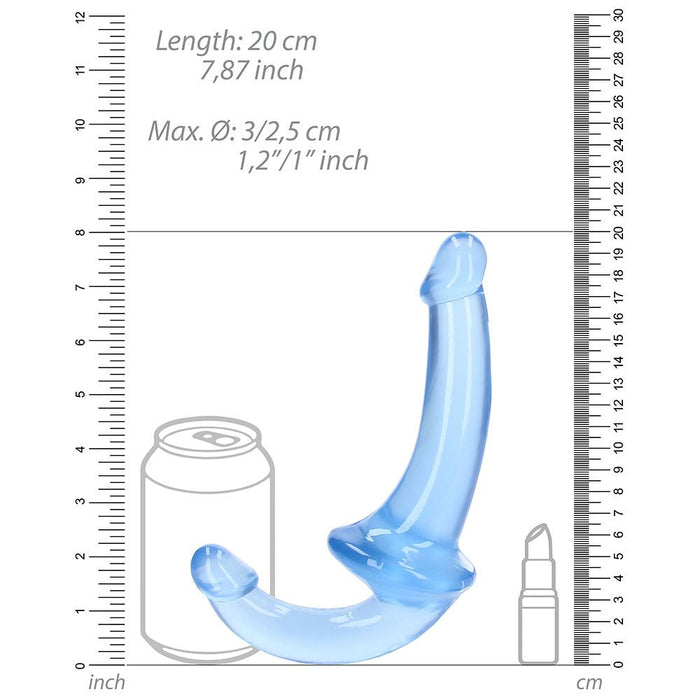 Realrock Crystal Clear 6 In. Strapless Strap - on Dildo Blue - SexToy.com