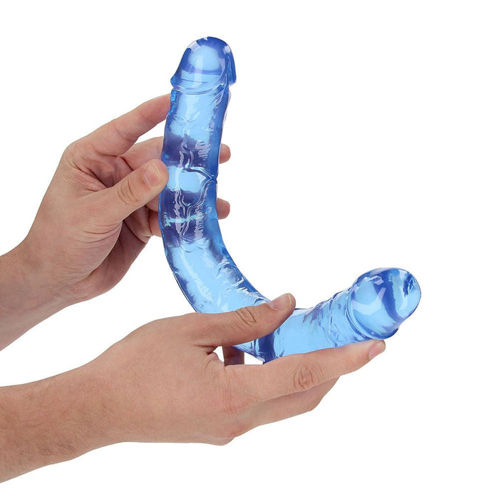 Realrock Crystal Clear Double Dong 13 In. Dual - ended Dildo Blue - SexToy.com