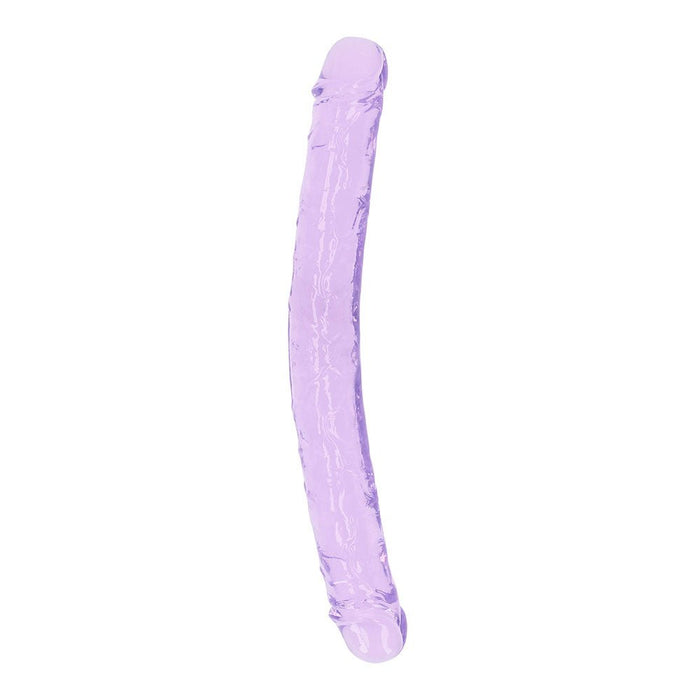 Realrock Crystal Clear Double Dong 13 In. Dual - ended Dildo Purple - SexToy.com