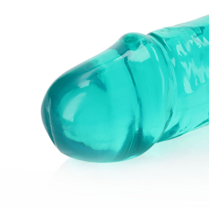 Realrock Crystal Clear Double Dong 13 In. Dual - ended Dildo Turquoise - SexToy.com