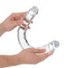 Realrock Crystal Clear Double Dong 18 In. Dual - ended Dildo Clear - SexToy.com