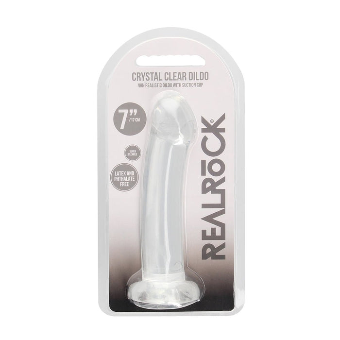 Realrock Crystal Clear Non - realistic Dildo With Suction Cup 6.7 In. Translucent - SexToy.com