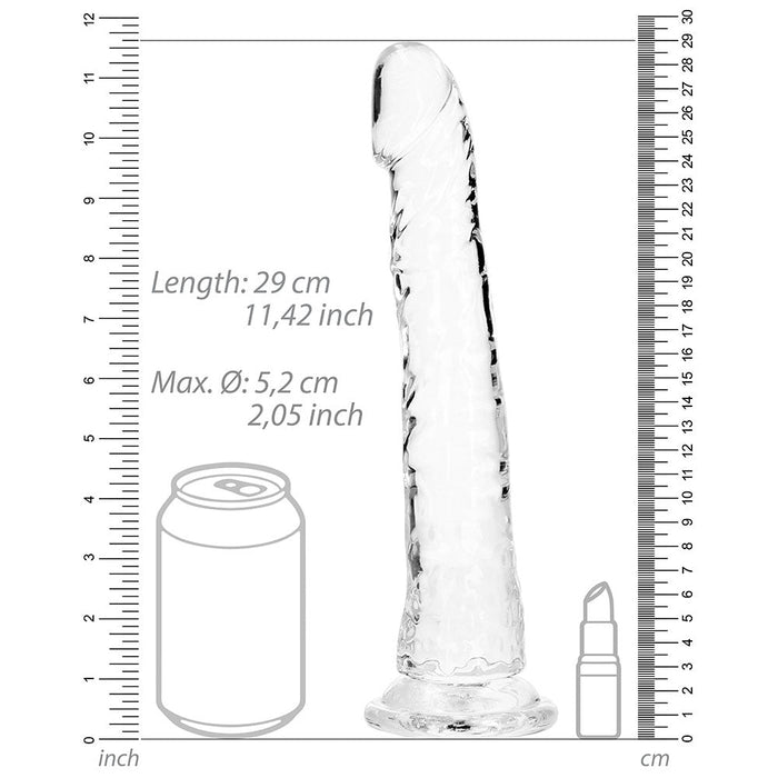 Realrock Crystal Clear Slim 10 In. Dildo Clear - SexToy.com