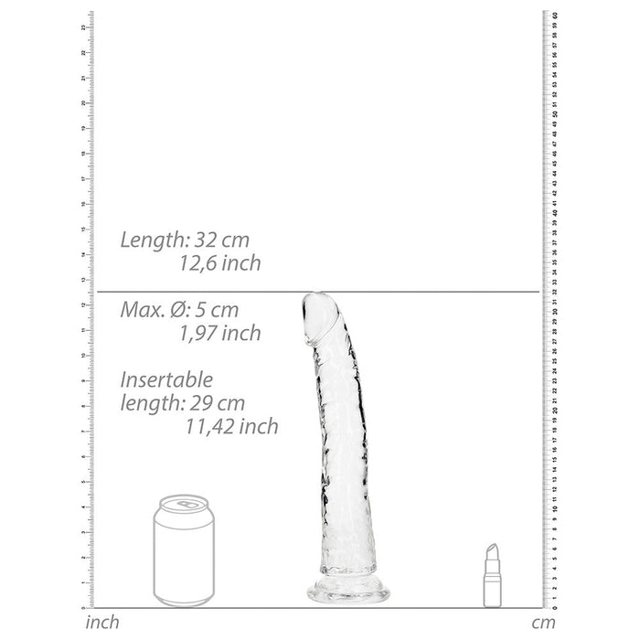 Realrock Crystal Clear Slim 11 In. Dildo Clear - SexToy.com