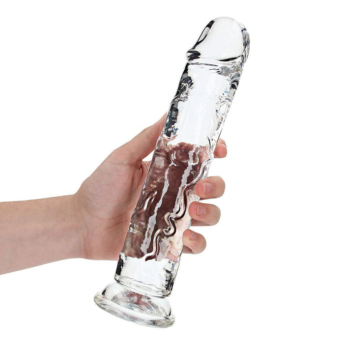 Realrock Crystal Clear Straight 10 In. Dildo Without Balls Clear - SexToy.com