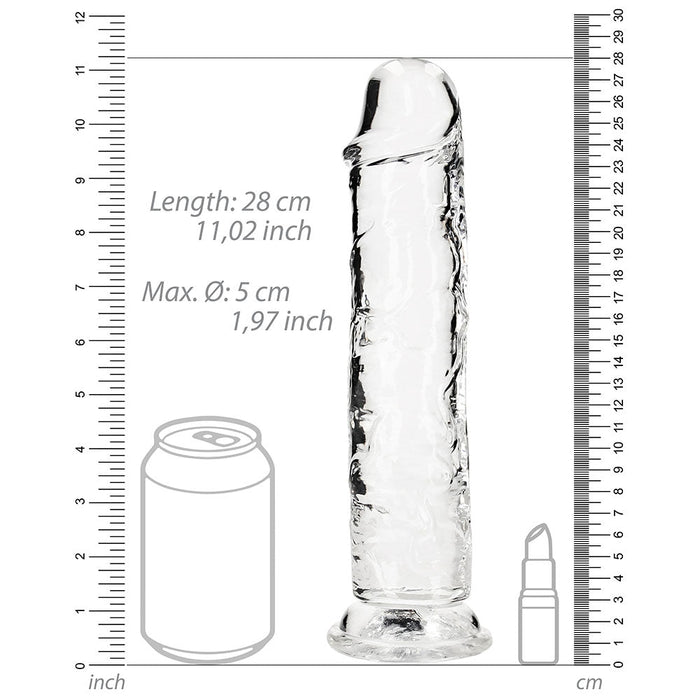 Realrock Crystal Clear Straight 10 In. Dildo Without Balls Clear - SexToy.com