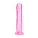 Realrock Crystal Clear Straight 11 In. Dildo Without Balls Pink - SexToy.com