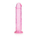 Realrock Crystal Clear Straight 11 In. Dildo Without Balls Pink - SexToy.com