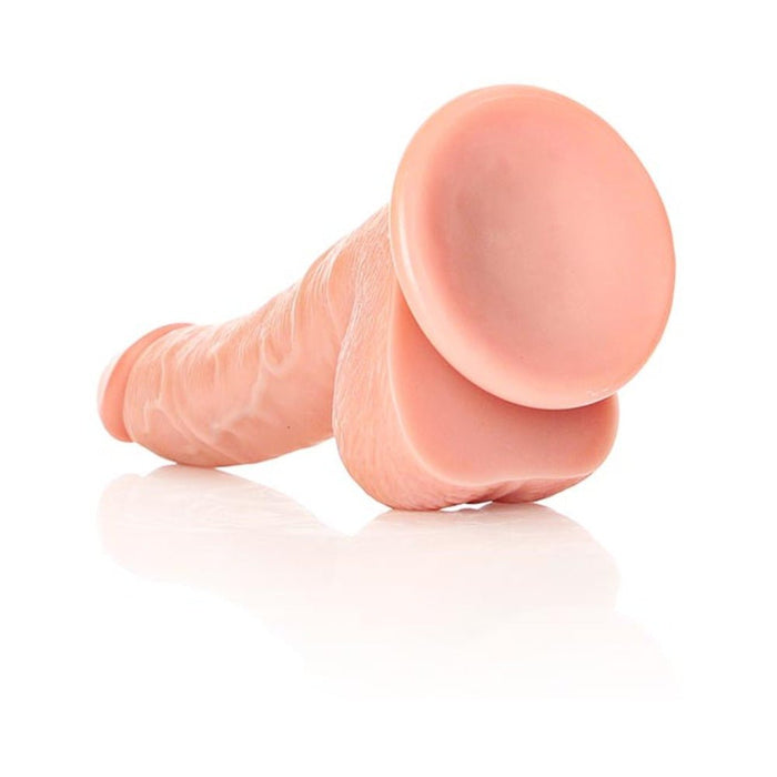 Realrock Curved Realistic Dildo With Balls And Suction Cup 7 In. Light - SexToy.com