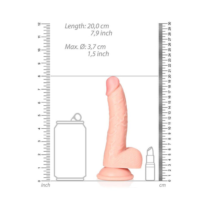 Realrock Curved Realistic Dildo With Balls And Suction Cup 7 In. Light - SexToy.com