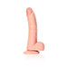 Realrock Curved Realistic Dildo With Balls And Suction Cup 8 In. Light - SexToy.com