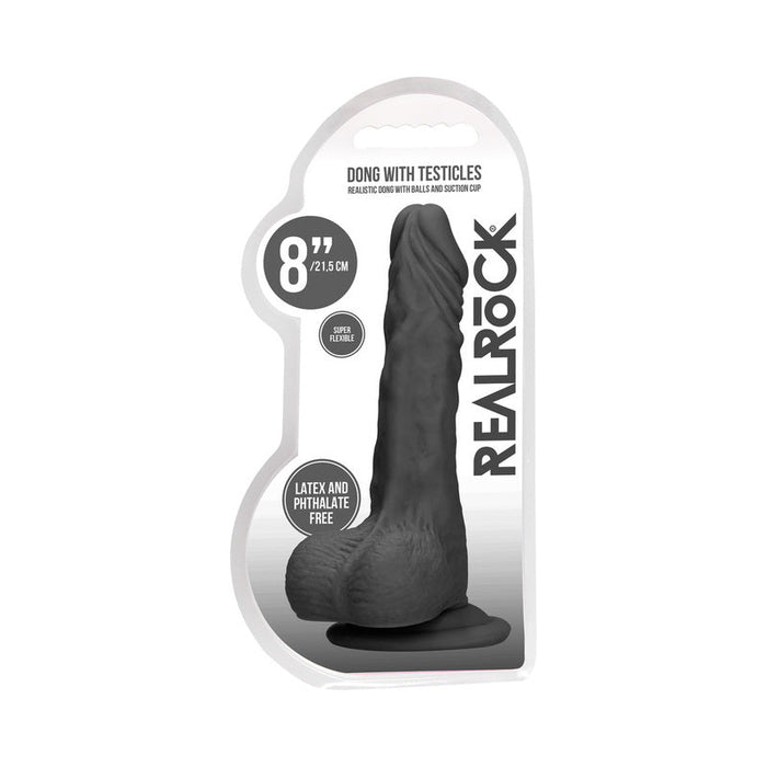 Realrock Dong With Testicles 8 Black - SexToy.com