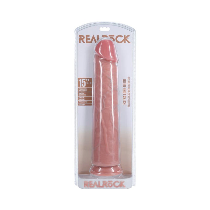 Realrock Extra Long 15 In. Dildo Beige - SexToy.com