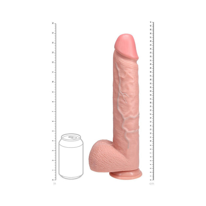 Realrock Extra Long 15 In. Dildo With Balls Beige - SexToy.com