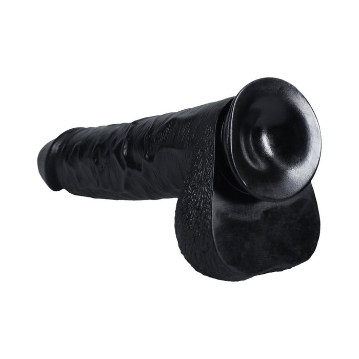 Realrock Extra Long 15 In. Dildo With Balls Black - SexToy.com