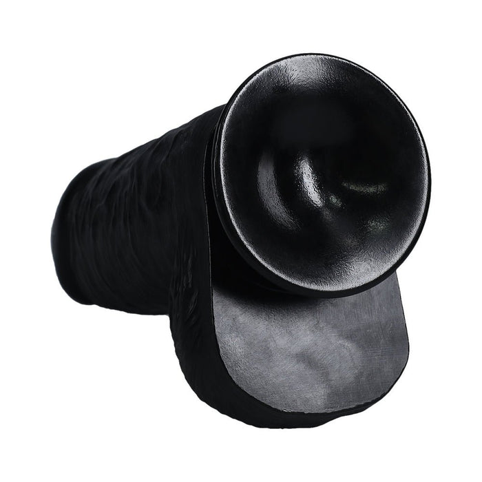 Realrock Extra Thick 9 In. Dildo With Balls Black - SexToy.com