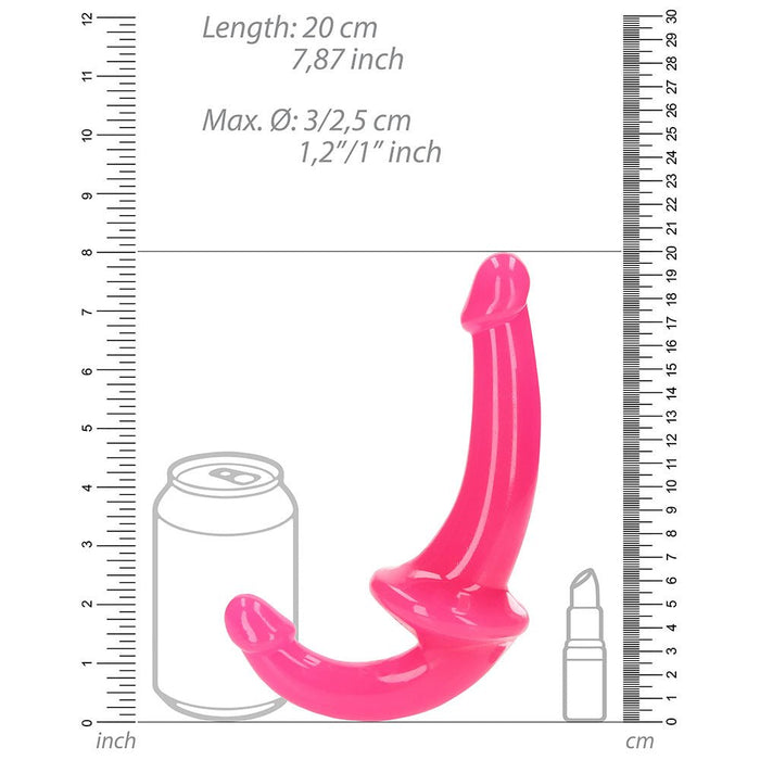 Realrock Glow In The Dark 6 In. Strapless Strap - on Dildo Neon Pink - SexToy.com