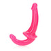 Realrock Glow In The Dark 6 In. Strapless Strap - on Dildo Neon Pink - SexToy.com