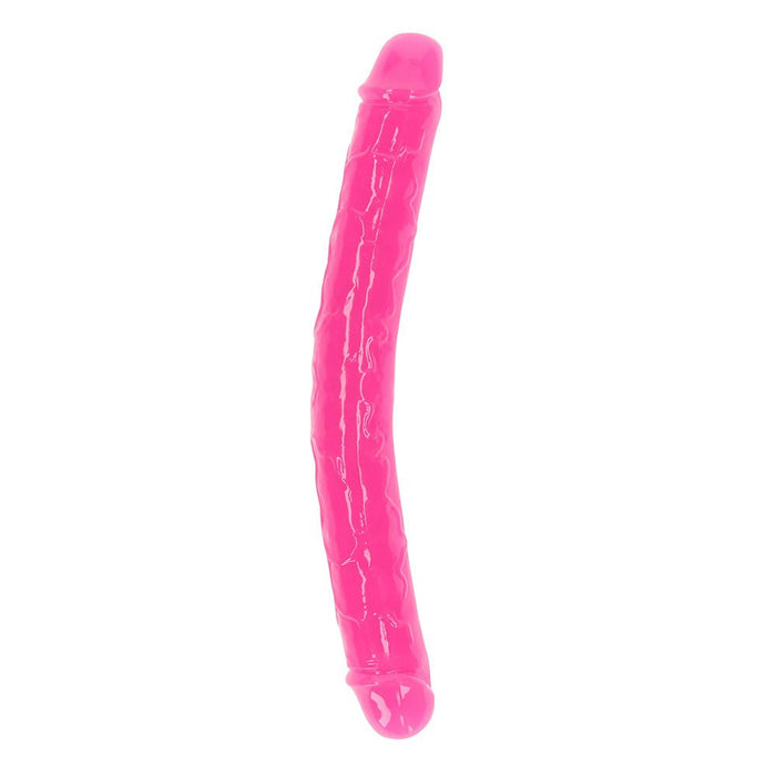 Realrock Glow In The Dark Double Dong 12 In. Dual - ended Dildo Neon Pink - SexToy.com