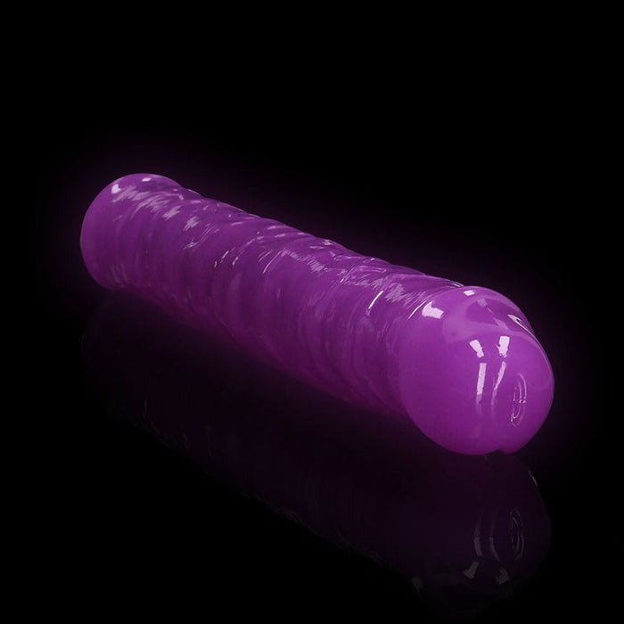 Realrock Glow In The Dark Double Dong 12 In. Dual - ended Dildo Neon Purple - SexToy.com