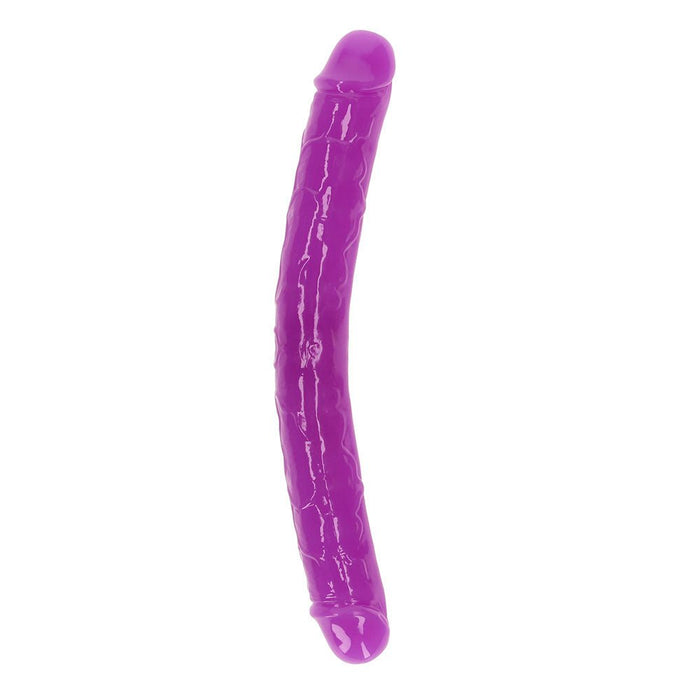 Realrock Glow In The Dark Double Dong 12 In. Dual - ended Dildo Neon Purple - SexToy.com