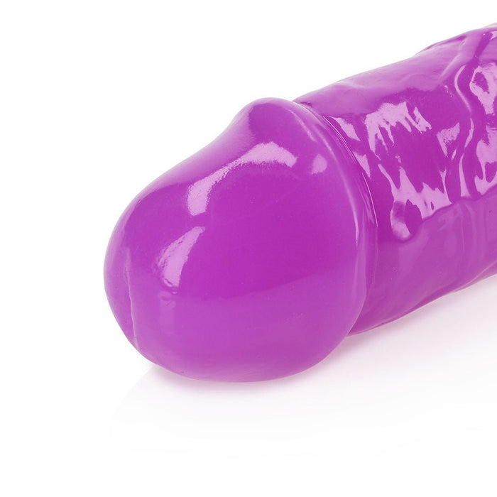 Realrock Glow In The Dark Double Dong 12 In. Dual - ended Dildo Neon Purple - SexToy.com